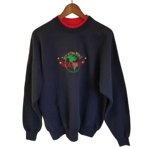 Vintage Beautiful Out of This World Grandma Embroidered Sweatshirt Navy Size XL